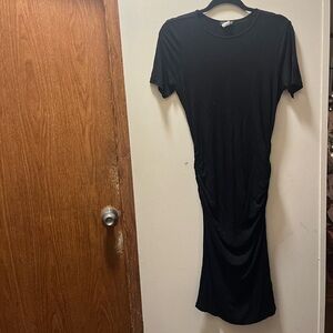 Venus black t-shirt dress size medium casual athletic trendy ruched